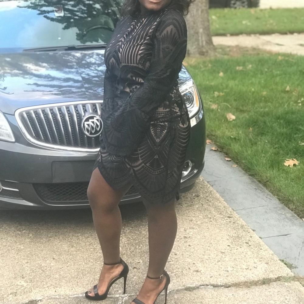 Black and nude party dress